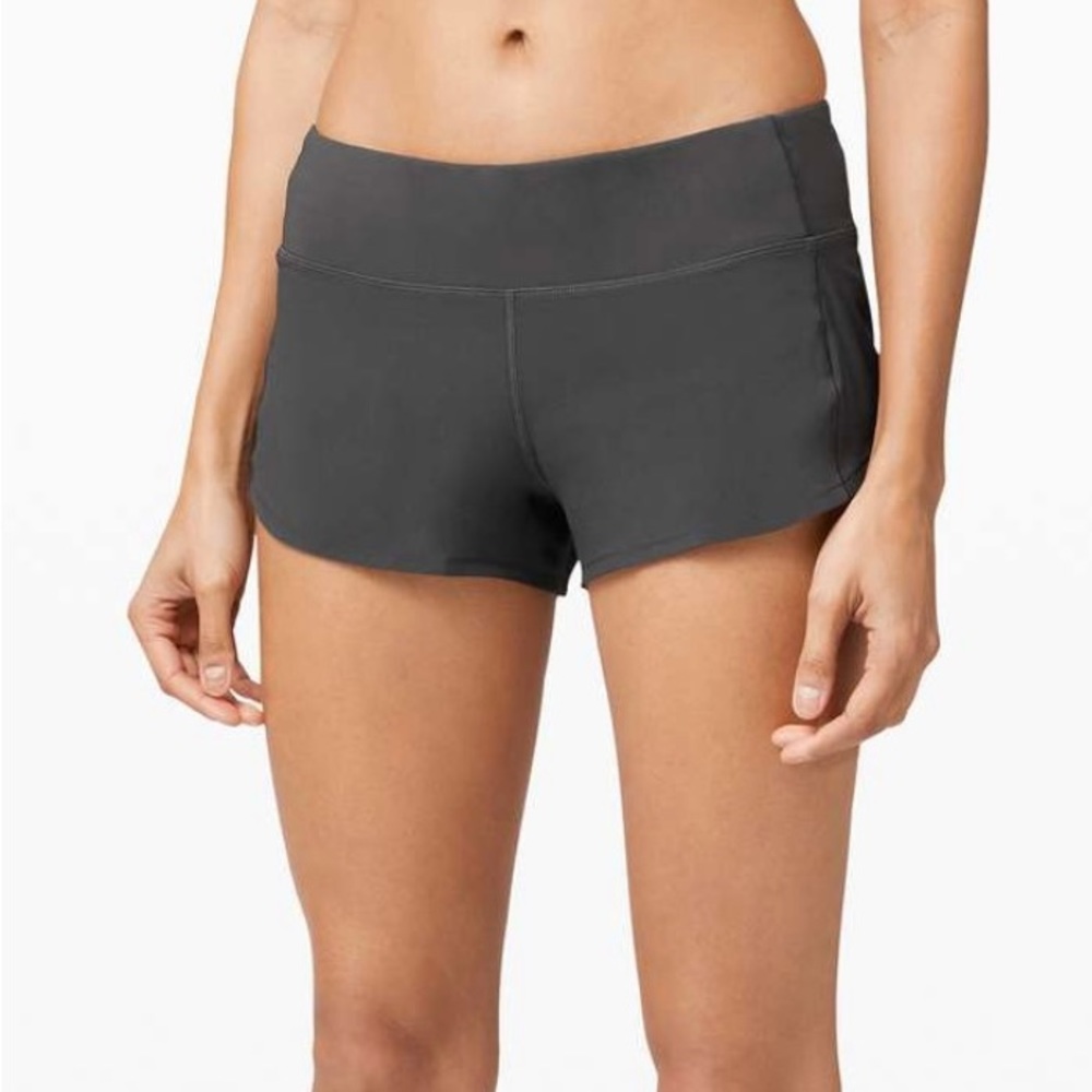 Grey lululemon 2.5 speed up shorts size 8 good condition